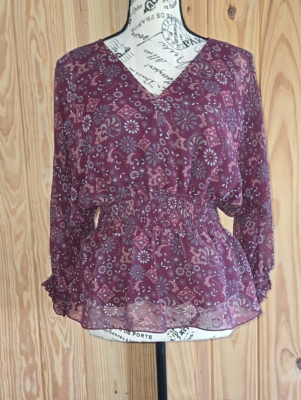 Shyanne  V-Neck Peasant Blouse